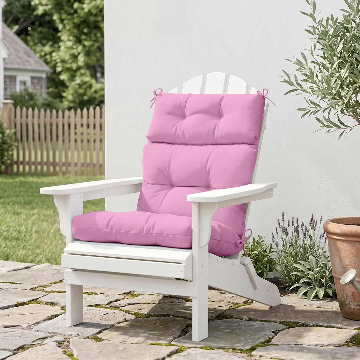 Tufted Outdoor/Indoor High Back Patio Chair Cushion, Set of 1, 46'' x 22'' - Eagle Peak
