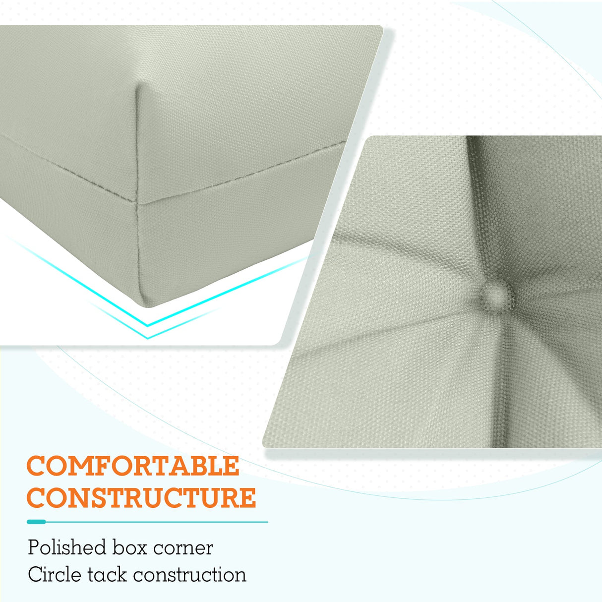 Tufted Outdoor/Indoor High Back Patio Chair Cushion, Set of 2, 46'' x 22'' - Eagle Peak Custom Canopy Tent