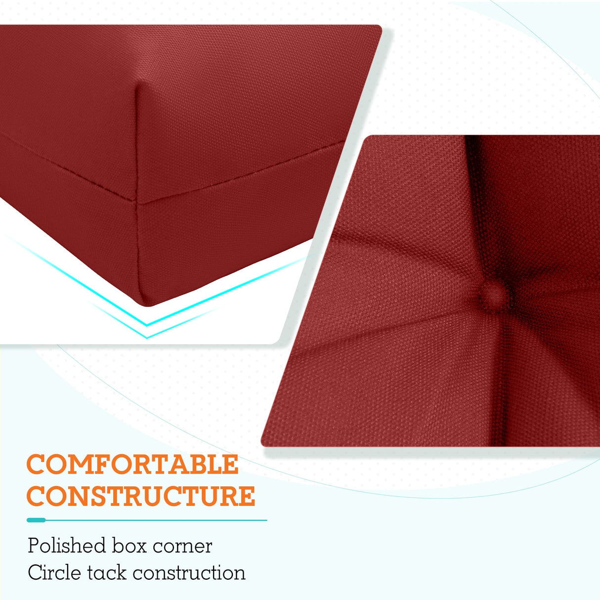 Tufted Outdoor/Indoor High Back Patio Chair Cushion, Set of 2, 46'' x 22'' - Eagle Peak Custom Canopy Tent