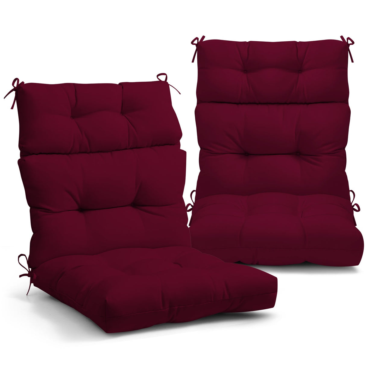 Tufted Outdoor/Indoor High Back Patio Chair Cushion, Set of 2, 46'' x 22'' - Eagle Peak Custom Canopy Tent