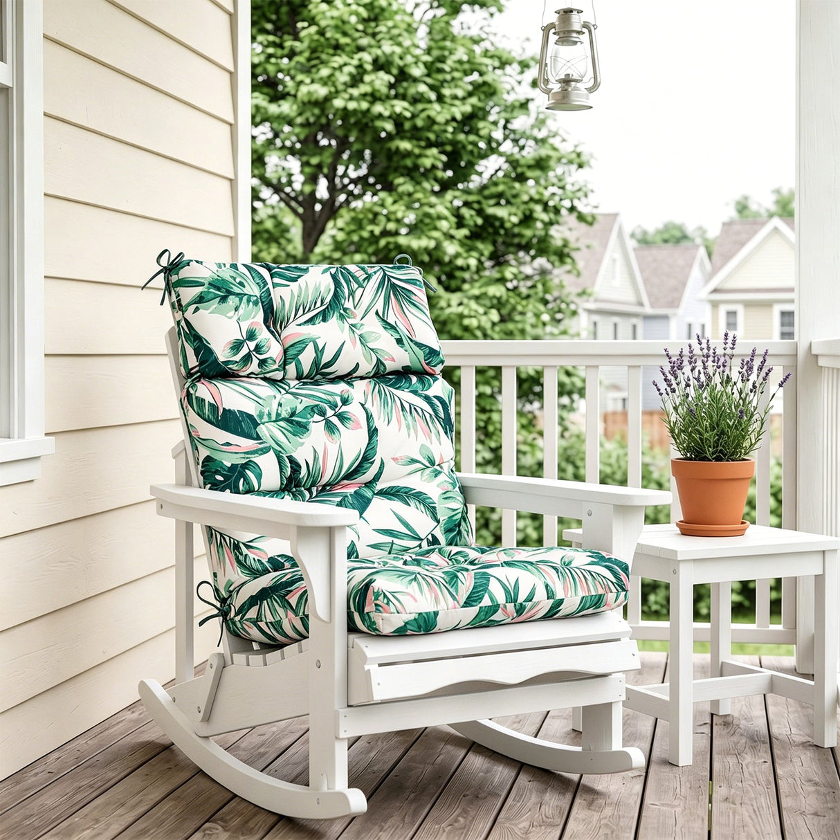 Tufted Outdoor/Indoor High Back Patio Chair Cushion, Set of 2, 46'' x 22'' - Eagle Peak