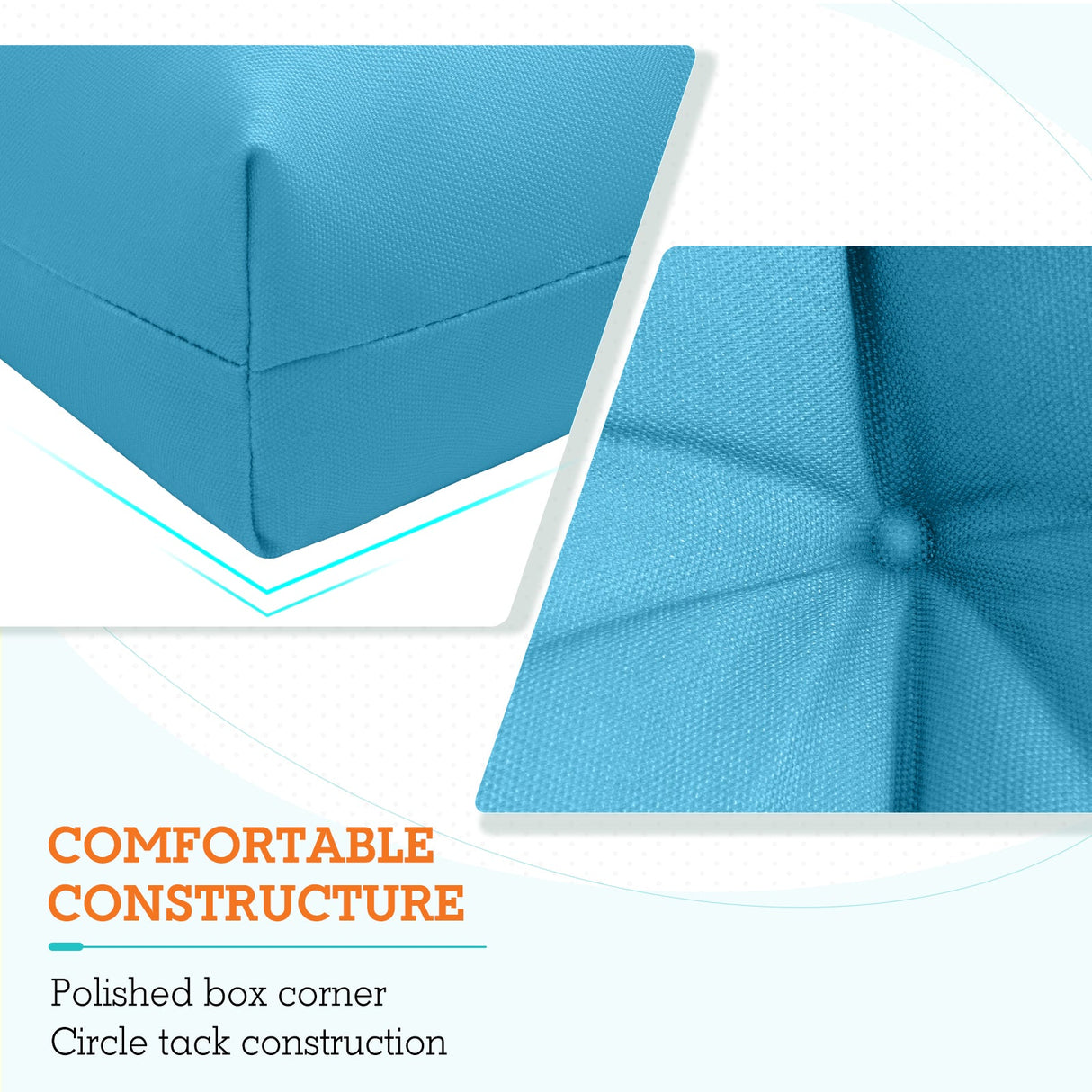 Tufted Outdoor/Indoor High Back Patio Chair Cushion, Set of 2, 46'' x 22'' - Eagle Peak Custom Canopy Tent