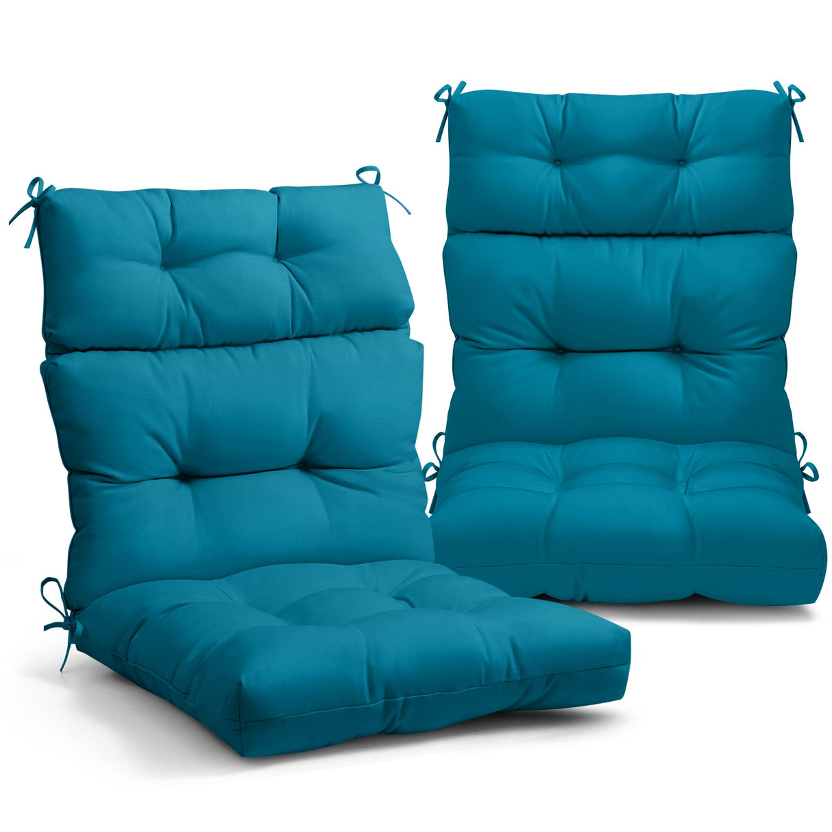 Tufted Outdoor/Indoor High Back Patio Chair Cushion, Set of 2, 46'' x 22'' - Eagle Peak Custom Canopy Tent