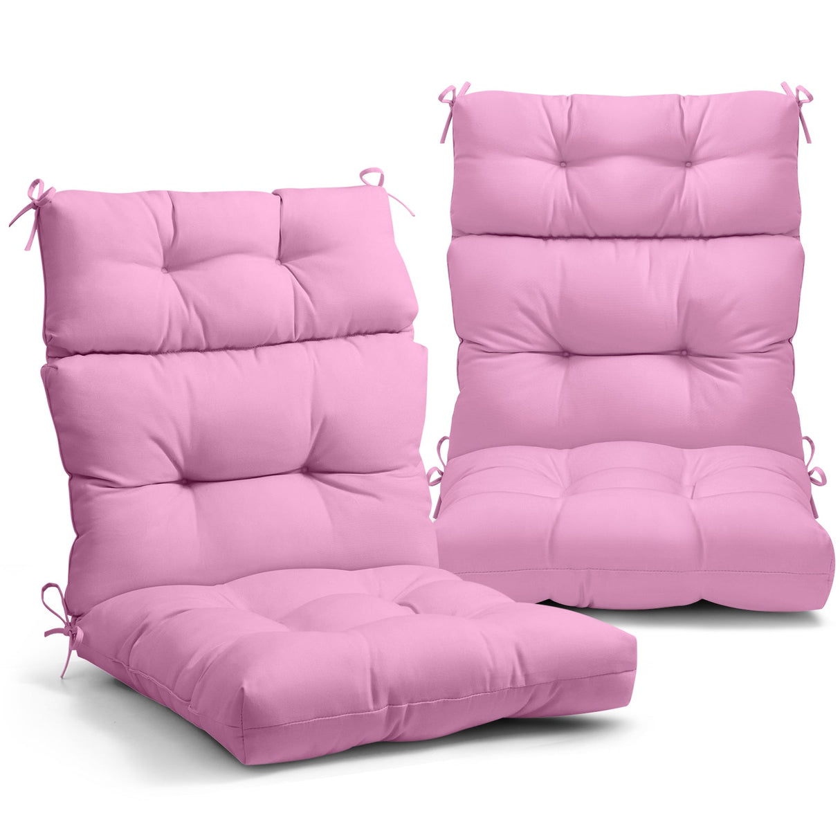 Tufted Outdoor/Indoor High Back Patio Chair Cushion, Set of 2, 46'' x 22'' - Eagle Peak Custom Canopy Tent