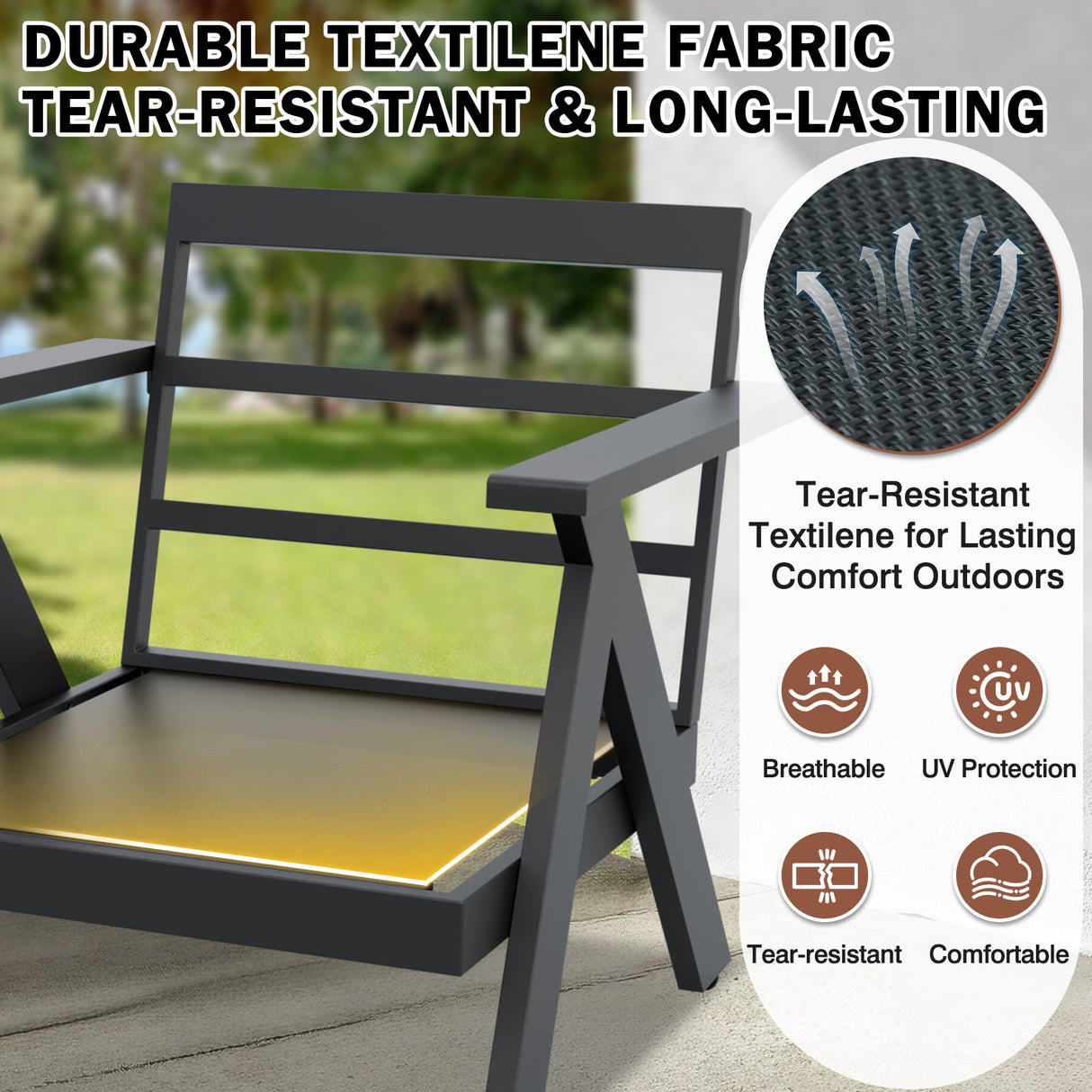 Urban Slate 3 Piece Outdoor Bistro Set, Black/Beige, Black/Gray - Eagle Peak Custom Canopy Tent