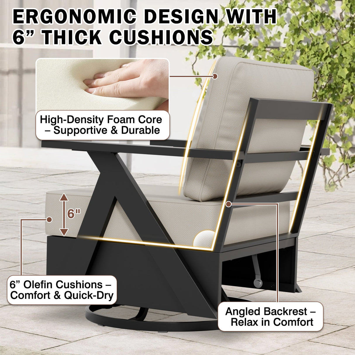 Urban Slate 3 Piece Outdoor Bistro Set, Black/Beige, Black/Gray - Eagle Peak Custom Canopy Tent