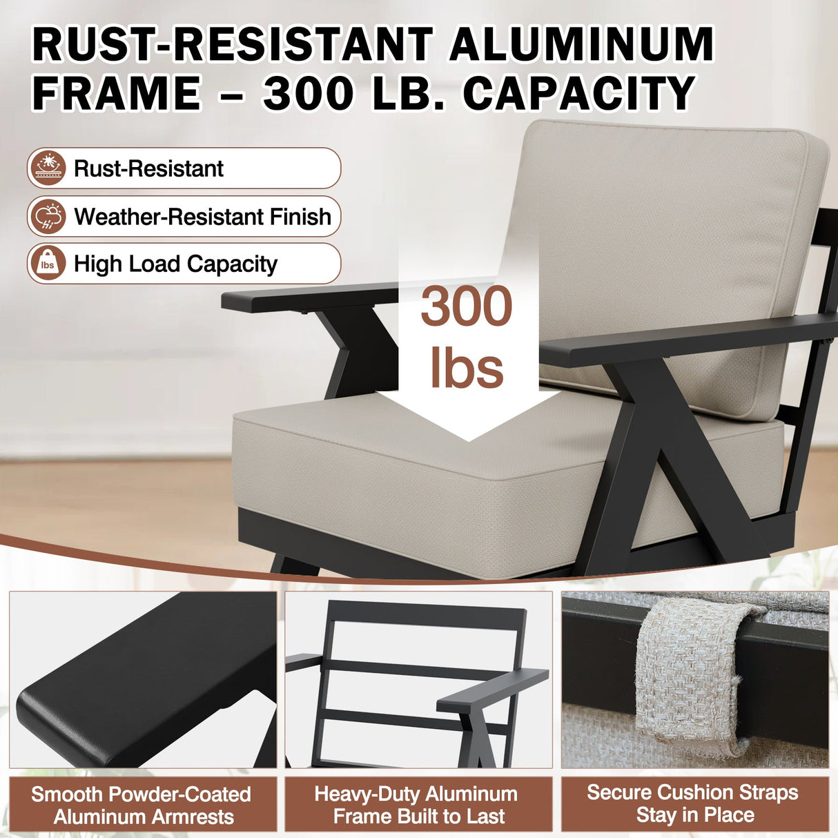 Urban Slate 4 Piece Modern Outdoor Patio Furniture Set - Eagle Peak Custom Canopy Tent