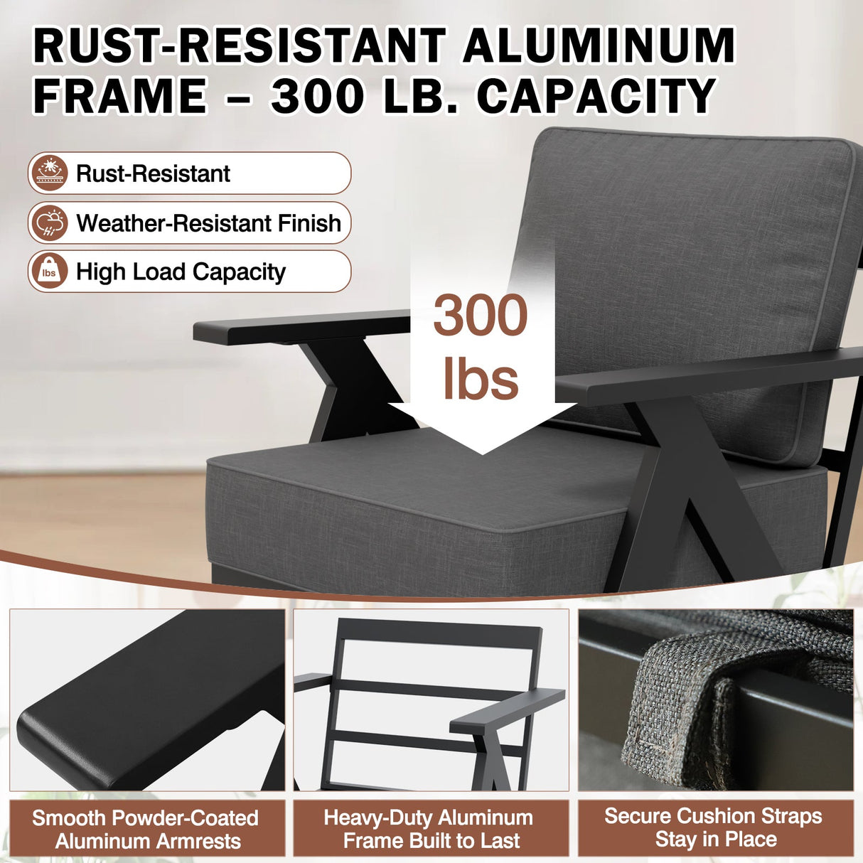 Urban Slate 5 Piece Modern Outdoor Patio Furniture Set - Eagle Peak Custom Canopy Tent