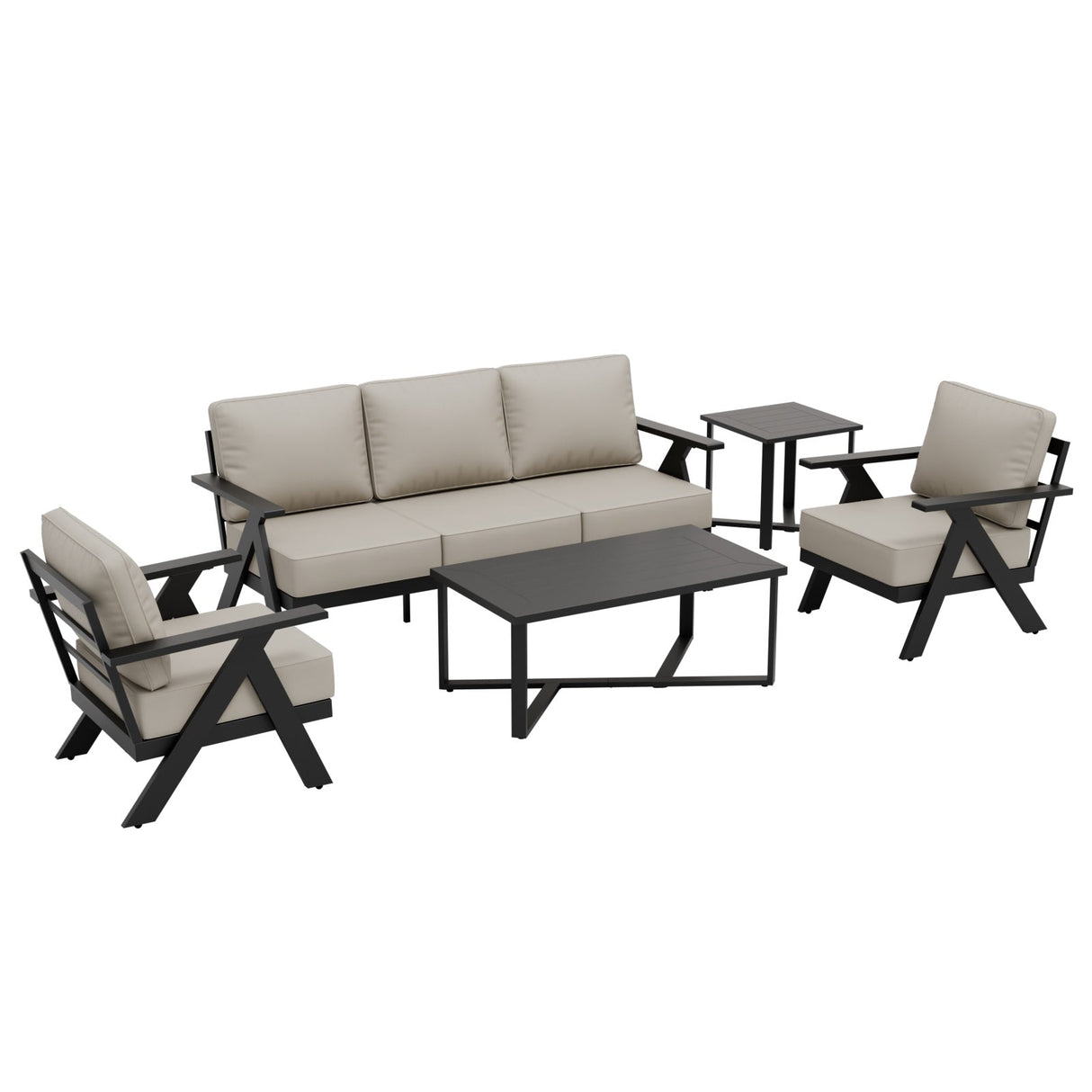 Urban Slate 5 Piece Modern Outdoor Patio Furniture Set - Eagle Peak Custom Canopy Tent