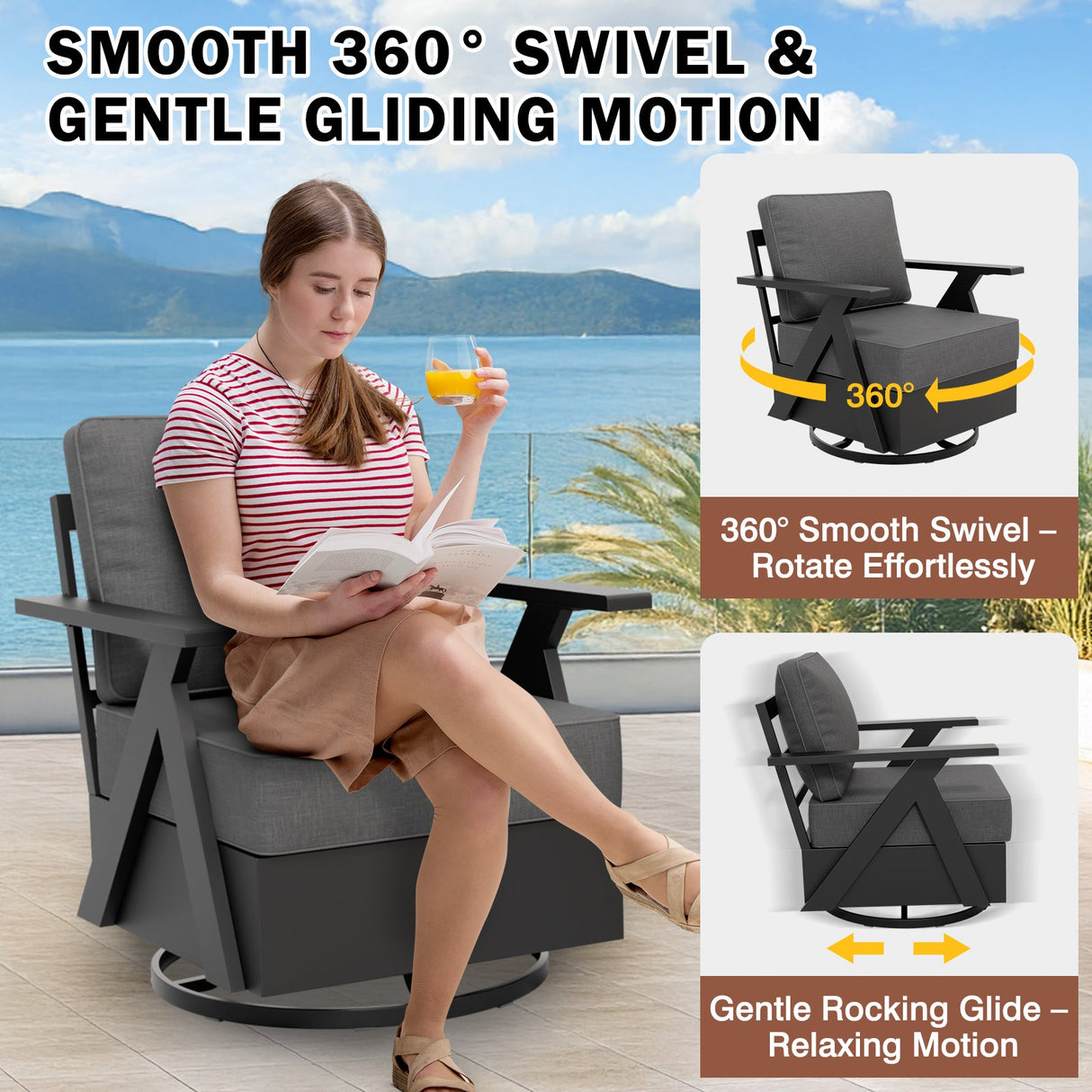 Urban Slate 5 Piece Modern Outdoor Patio Furniture Set - Eagle Peak Custom Canopy Tent