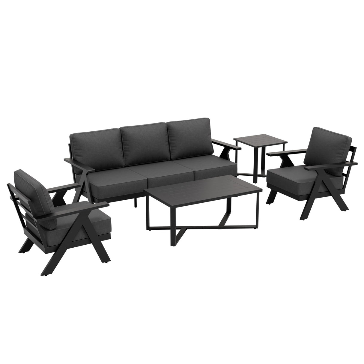 Urban Slate 5 Piece Modern Outdoor Patio Furniture Set - Eagle Peak Custom Canopy Tent