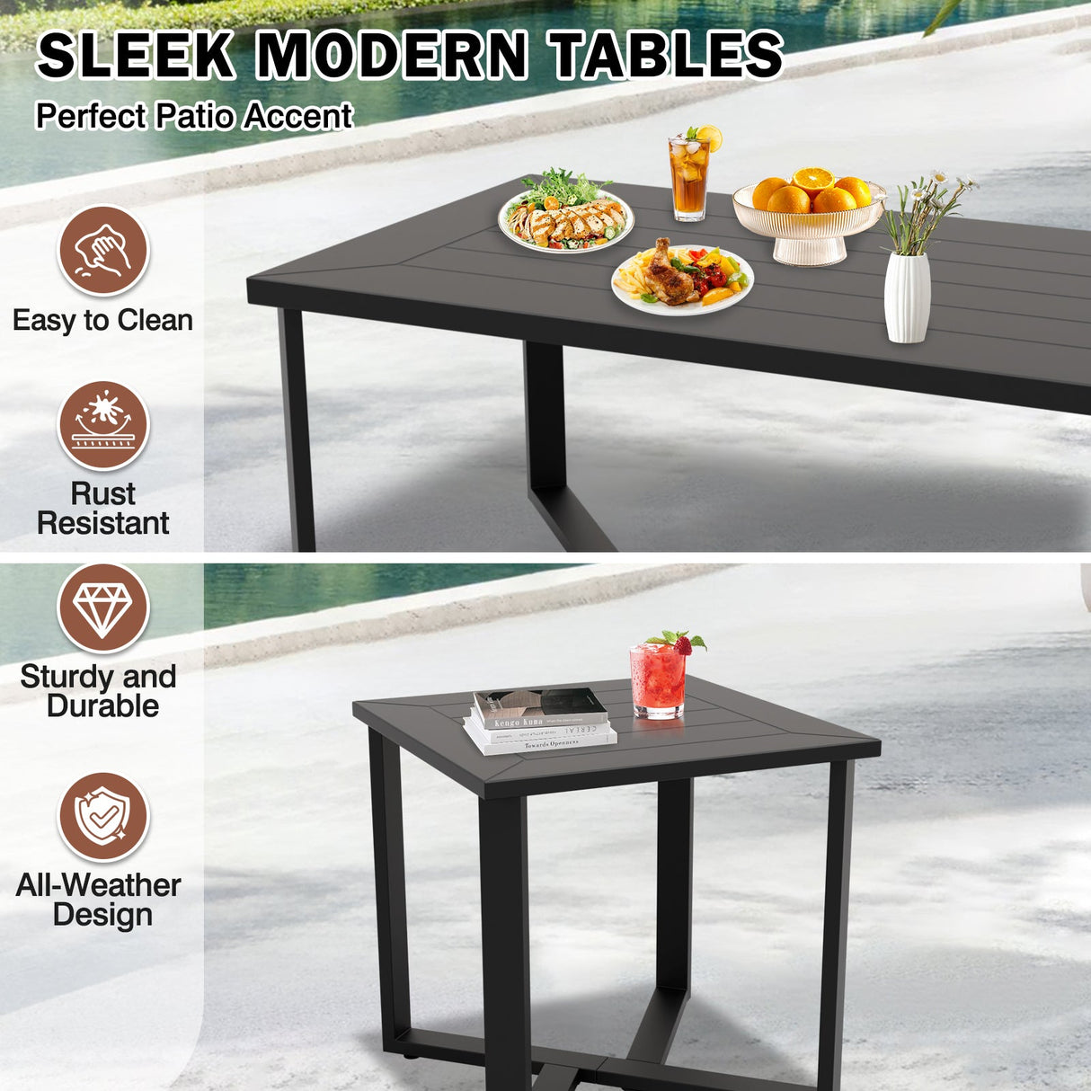Urban Slate 5 Piece Modern Outdoor Patio Furniture Set - Eagle Peak Custom Canopy Tent