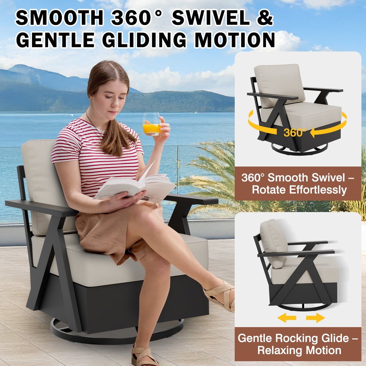 Urban Slate 7 Piece Modern Outdoor Patio Furniture Set - Eagle Peak Custom Canopy Tent