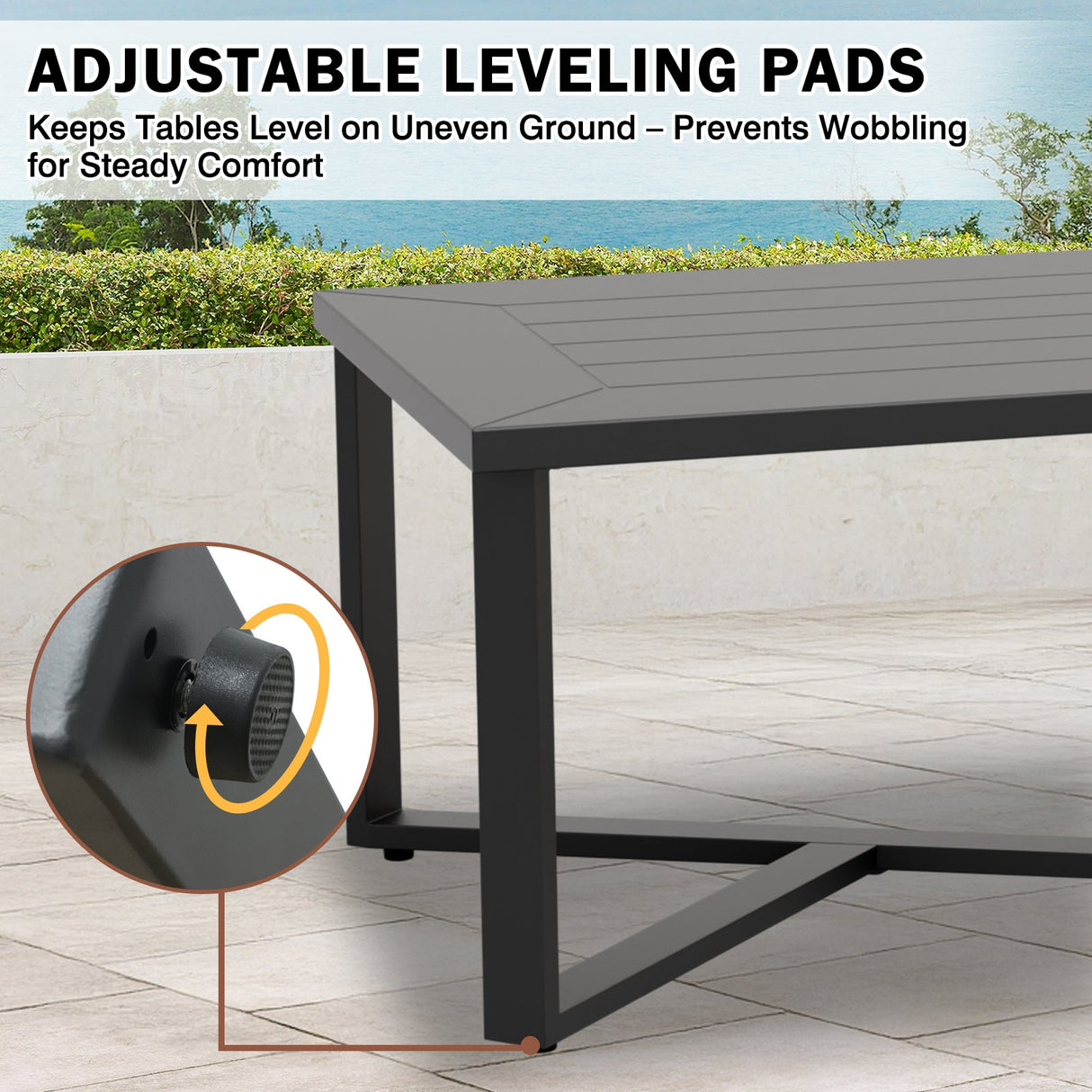Urban Slate Modern Outdoor Coffee Table/Side Table, Black - Eagle Peak Custom Canopy Tent