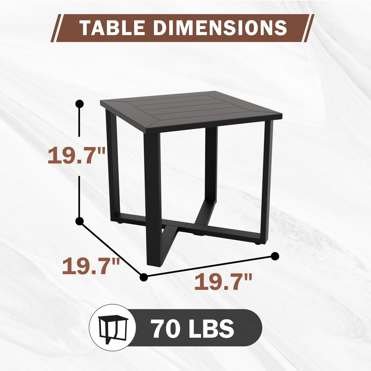 Urban Slate Modern Outdoor Coffee Table/Side Table, Black - Eagle Peak Custom Canopy Tent