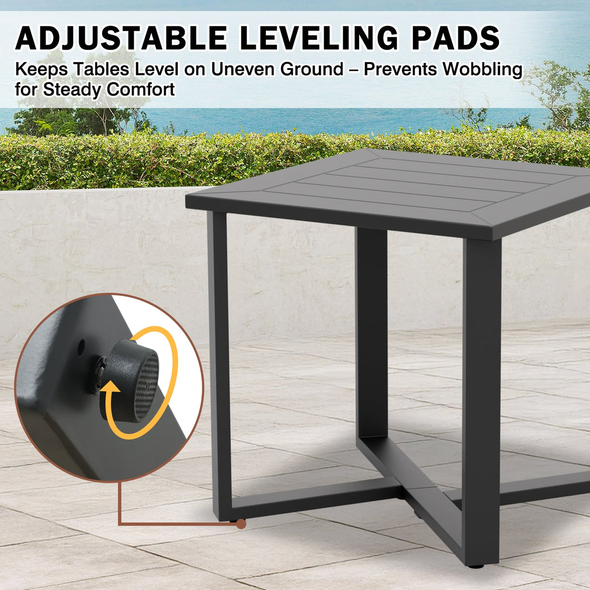 Urban Slate Modern Outdoor Coffee Table/Side Table, Black - Eagle Peak Custom Canopy Tent