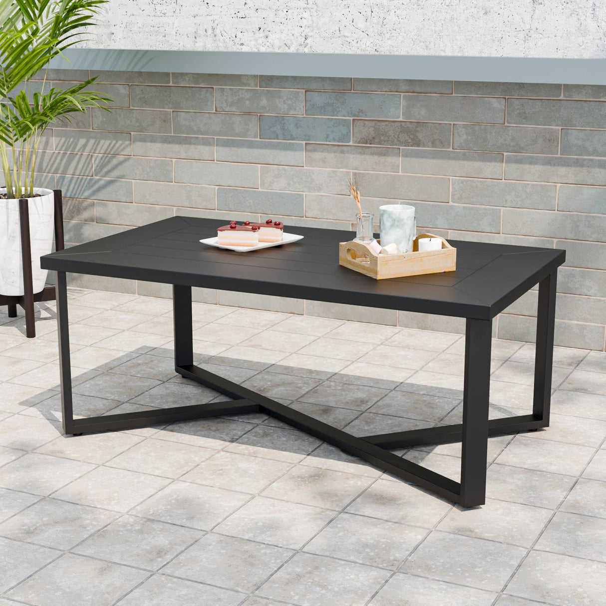 Urban Slate Modern Outdoor Coffee Table/Side Table, Black - Eagle Peak Custom Canopy Tent