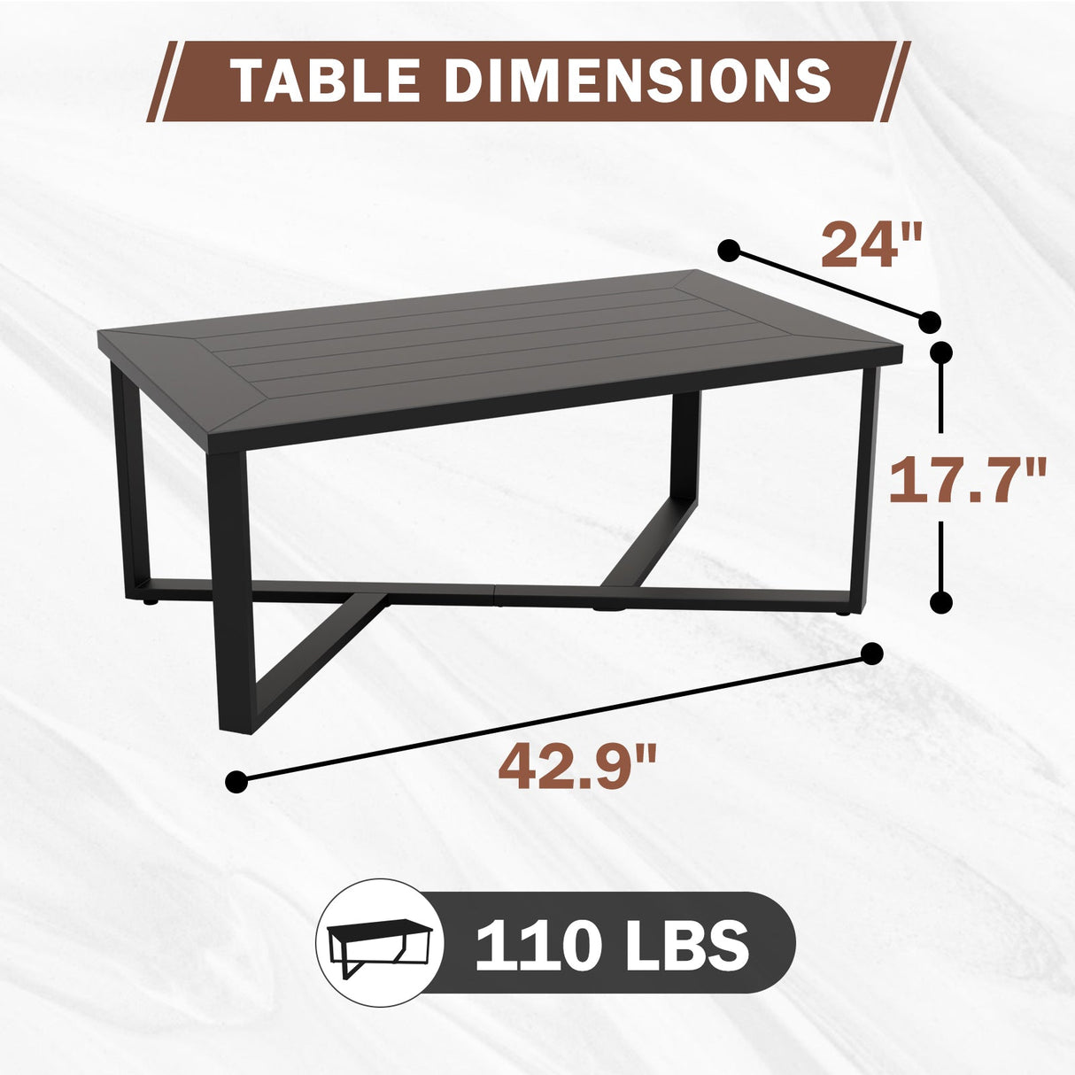 Urban Slate Modern Outdoor Coffee Table/Side Table, Black - Eagle Peak Custom Canopy Tent
