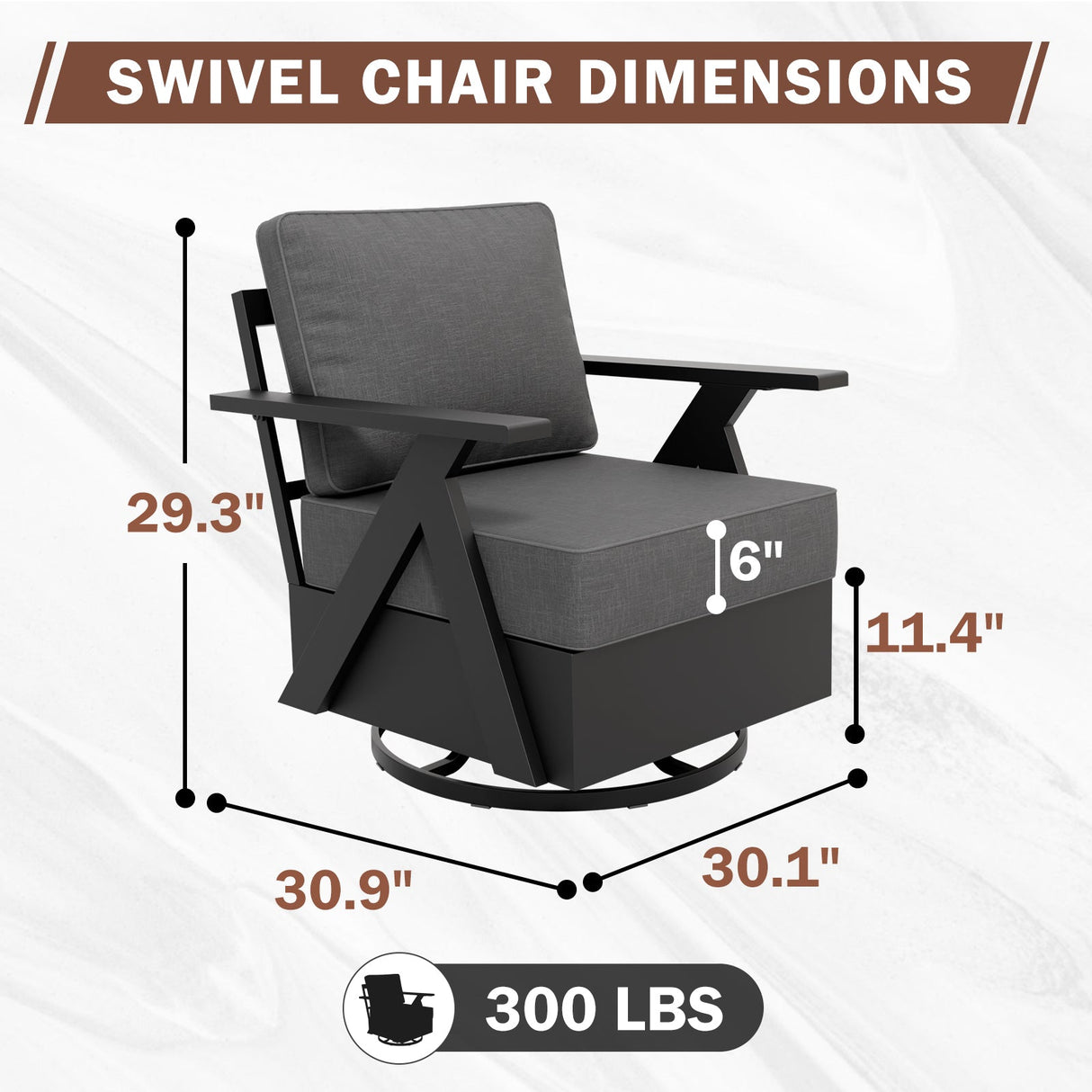 Urban Slate Modern Swivel Rocker Patio Chair Set of 2/4, Black/Beige - Eagle Peak Custom Canopy Tent