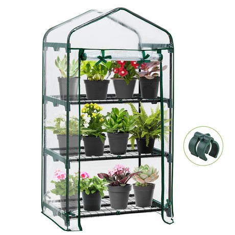 27" x 19" x 51" Mini Greenhouse, 3-Tier _GHMN3 - Eagle Peak Canopy and Outdoor Products