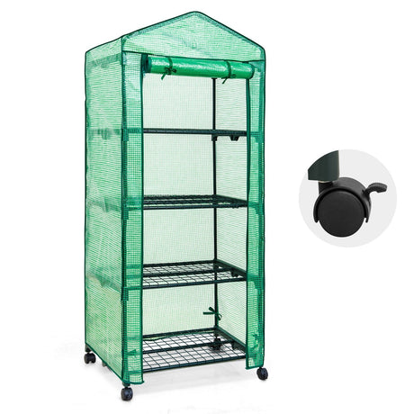 4-Tie Mini Greenhouse w/Casters 28'' x 19'' x 65''_GHMNC - Eagle Peak Canopy and Outdoor Products