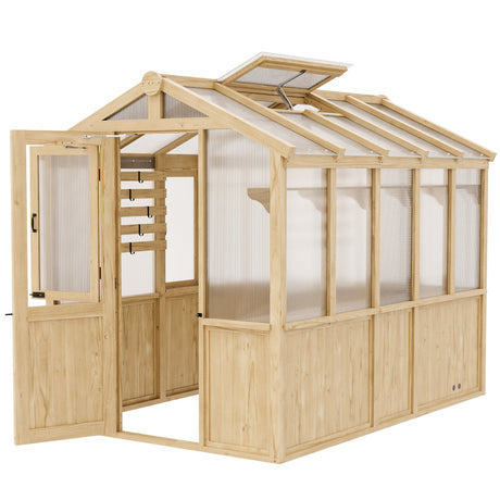 6.7x9.7x7.7 ft Wood and Polycarbonate Walk-in Greenhouse_WGH65 - Eagle Peak Canopy and Outdoor Products