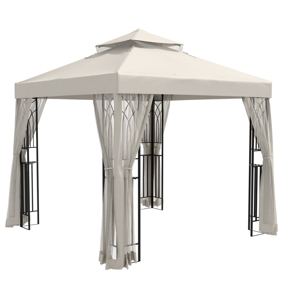 8x8 Patio Gazebo with Mesh Netting_GF64MN - Eagle Peak Custom Canopy Tent