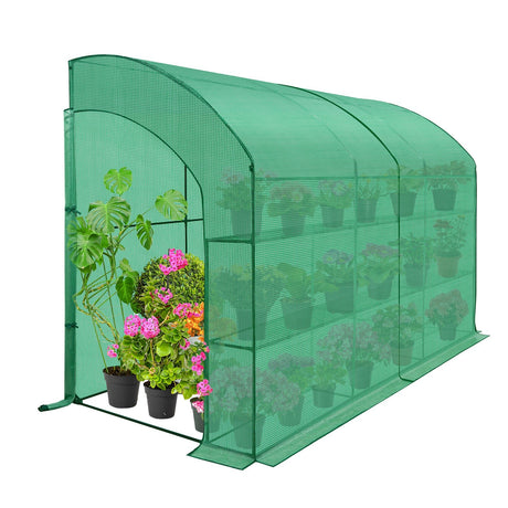 9.9' x 4.9 x 7.1' Lean to Greenhouse_GHS47 - Eagle Peak Canopy and Outdoor Products