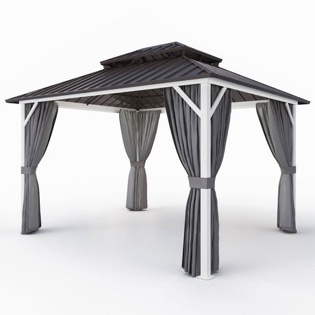 EAGLE PEAK 12x10 Hardtop Aluminum Gazebo_OAG120MW-C-WHT - Eagle Peak Canopy and Outdoor Products