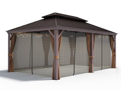 EAGLE PEAK 12x16 Hardtop Aluminum Gazebo_MAG216MW-C-BLK - Eagle Peak Canopy and Outdoor Products