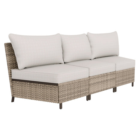 EAGLE PEAK Coastal Vista Curved Outdoor Wicker Sofa with Cushions_EP-FNY-I-Y - Eagle Peak Canopy and Outdoor Products