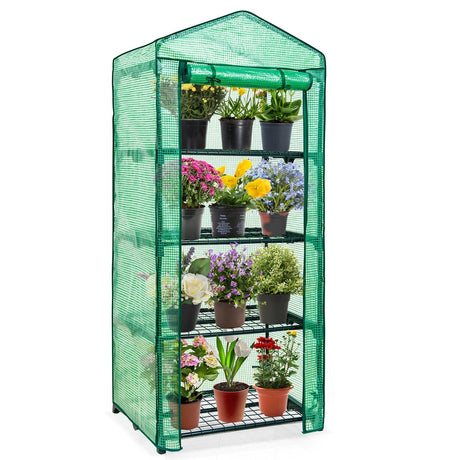 EAGLE PEAK Mini Greenhouse with Wire Shelves_GHMN-GRN-AZ - Eagle Peak Canopy and Outdoor Products