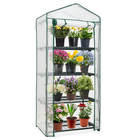 EAGLE PEAK Mini Greenhouse with Wire Shelves_GHMN-WHT-AZ - Eagle Peak Canopy and Outdoor Products