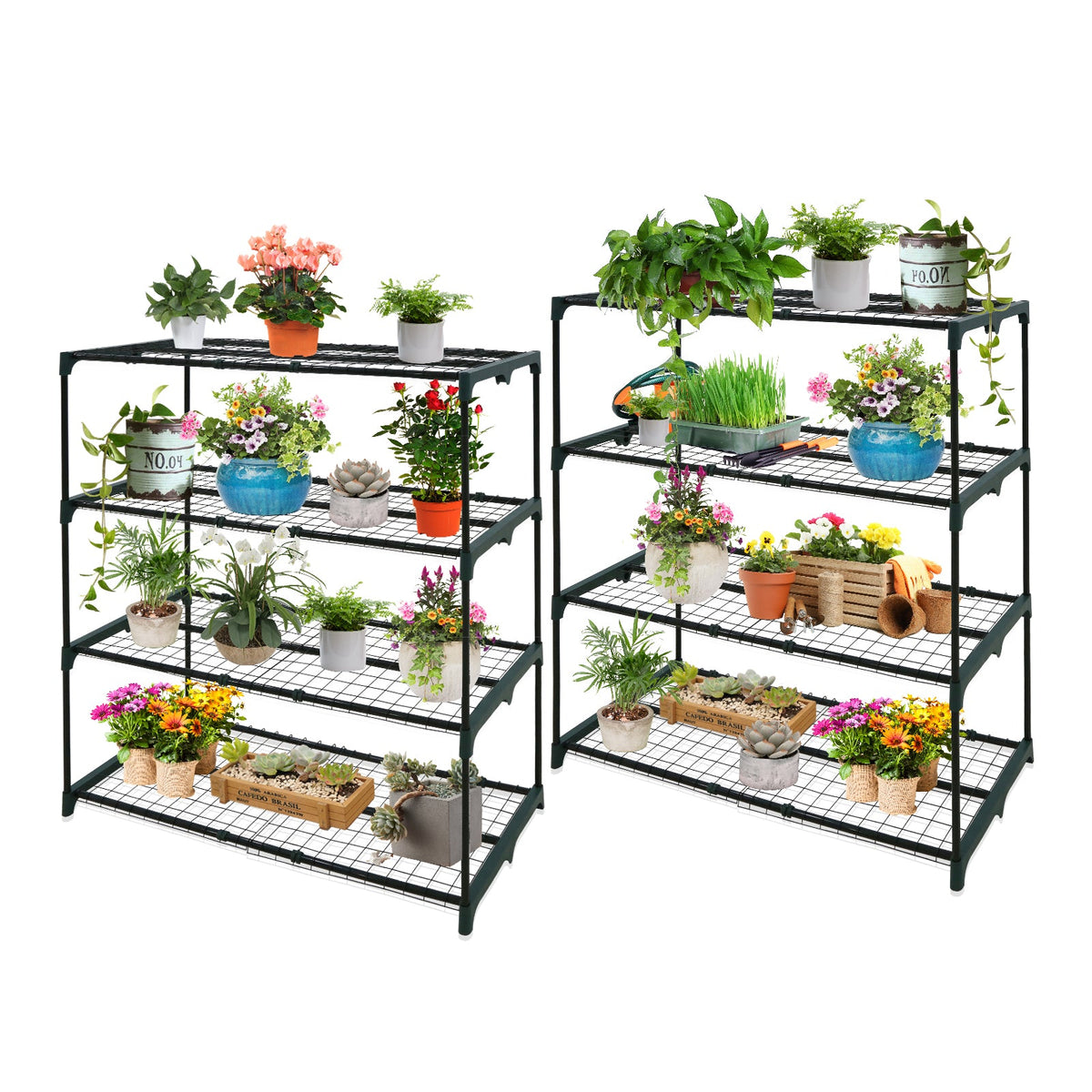 Greenhouse Shelving Staging Double 4 Tier 35" x 12" x 42"_SHV18 - Eagle Peak Canopy and Outdoor Products
