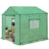 6x6/ 6x8/ 8x8/ 10x10 Pop Up Walk In Greenhouse, Easy Setup, Gable Roof