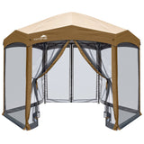 EAGLE PEAK Pop-Up Camping 6 Sided (6x6x6) Gazebo w/ Mosquito Netting Easy Center Canopy Shelter Instant Tent