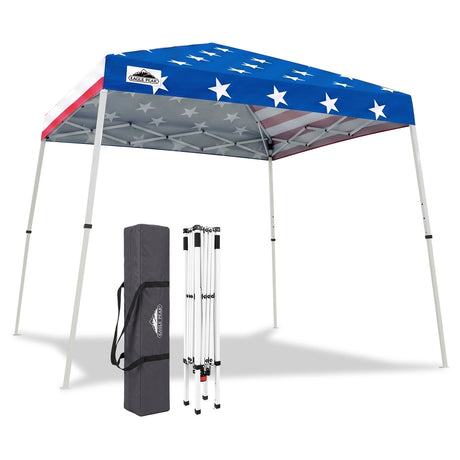 Slant Leg Pop up Canopy Tent, 10x10 Base 8x8 Top