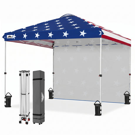 10x10 Pop Up Canopy Tent with 1 Sidewall