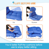 Tufted Outdoor/Indoor Seat/Back Chair Cushion, Set of 2, 42'' x 21''