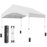 10x10 Commercial Canopy with Gable Roof, White - Eagle Peak®