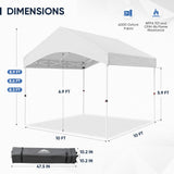 10x10 Commercial Canopy with Gable Roof, White - Eagle Peak Custom Canopy Tent