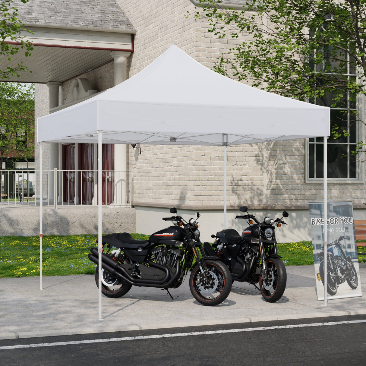 10x10 Commercial Canopy with High Peak, White - Eagle Peak®