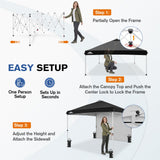 10x10 Commercial Pop up Canopy with 1 Sidewall - Eagle Peak®