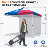 10x10 Commercial Pop up Canopy with 1 Sidewall - Eagle Peak®