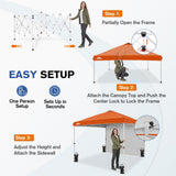 10x10 Commercial Pop up Canopy with 1 Sidewall - Eagle Peak®