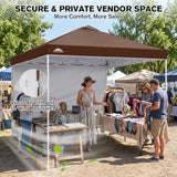 10x10 Commercial Pop up Canopy with 1 Sidewall - Eagle Peak®