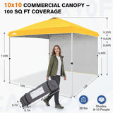10x10 Commercial Pop up Canopy with 1 Sidewall - Eagle Peak®