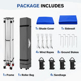 10x10 Commercial Pop up Canopy with 1 Sidewall - Eagle Peak®