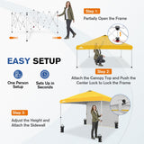 10x10 Commercial Pop up Canopy with 1 Sidewall - Eagle Peak®