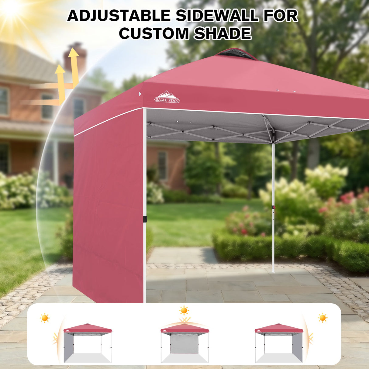 10x10 Commercial Pop up Canopy with 1 Sidewall - Eagle Peak®
